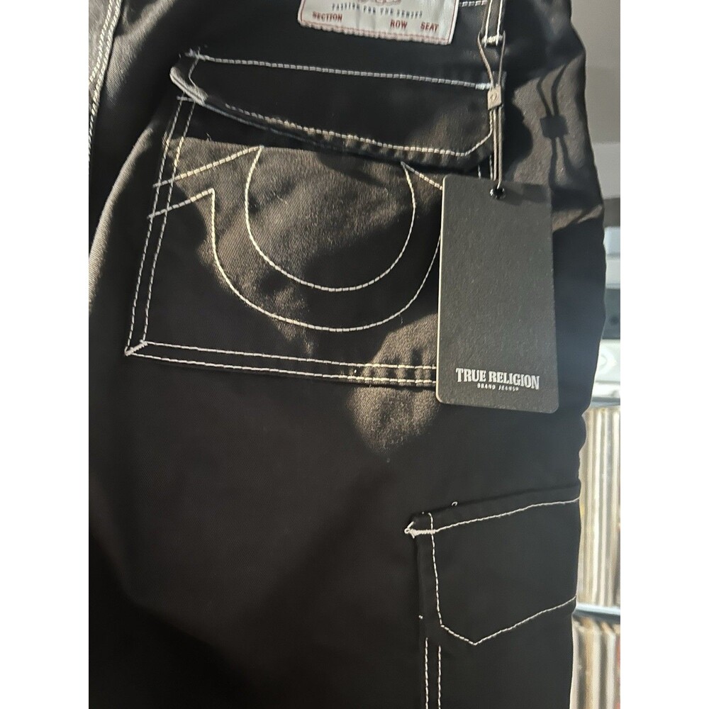 True Religion Men’s Black Cargo Jeans Baggy Fit - Size 34 - New